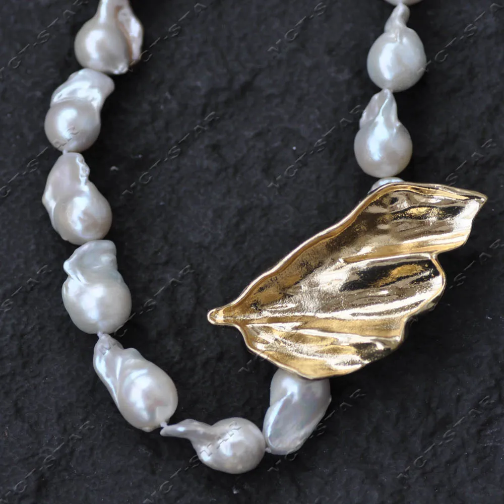 

MTC·STAR 17" 19mm White Baroque Keshi Reborn Pearl Necklace Custom Jewelry (Z13884 )