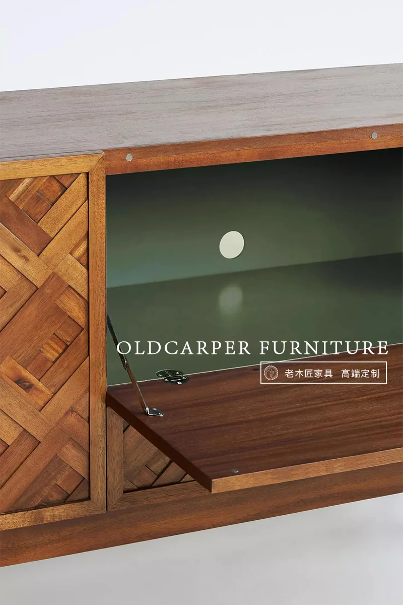 Solid Wood Dining Cabinet, Retro Rural, Luxo Acessível