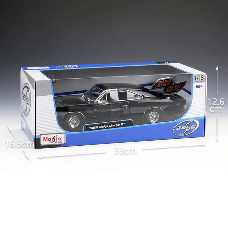 Maisto Scale 1:18 Dodge Charger 1969 Dodge Charger R/T Mock-up Alloy Cars Toy Motor Vehicle Diecast Metal Model Gift for Boys