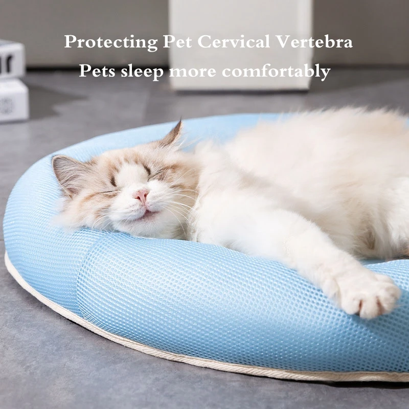 الصيف كلب حصيرة التبريد الجليد وسادة الكلب النوم الحصير المستديرة للكلاب القطط بيت للحيوانات الأليفة أعلى جودة كول الباردة الحرير الكلب السرير S-L #3
