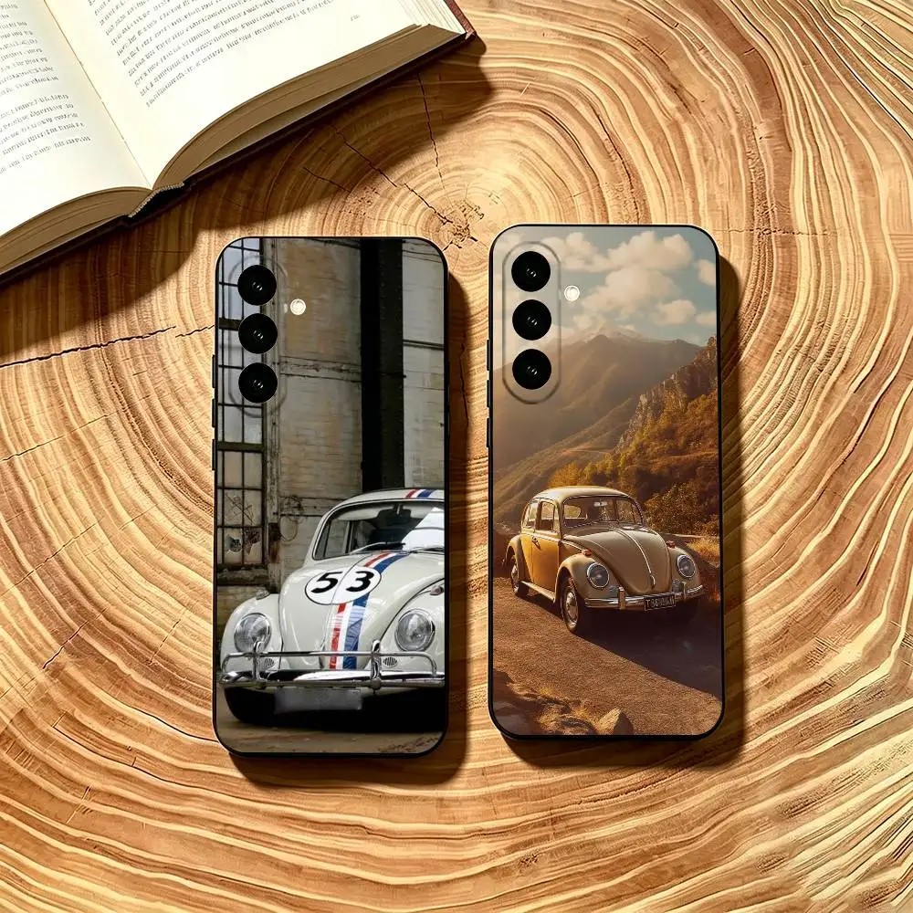 Vintage Beetle Cars Phone Case For Samsung Galaxy A73,A72,A71,A70,A53,A52,A51,Others Soft Black Cover