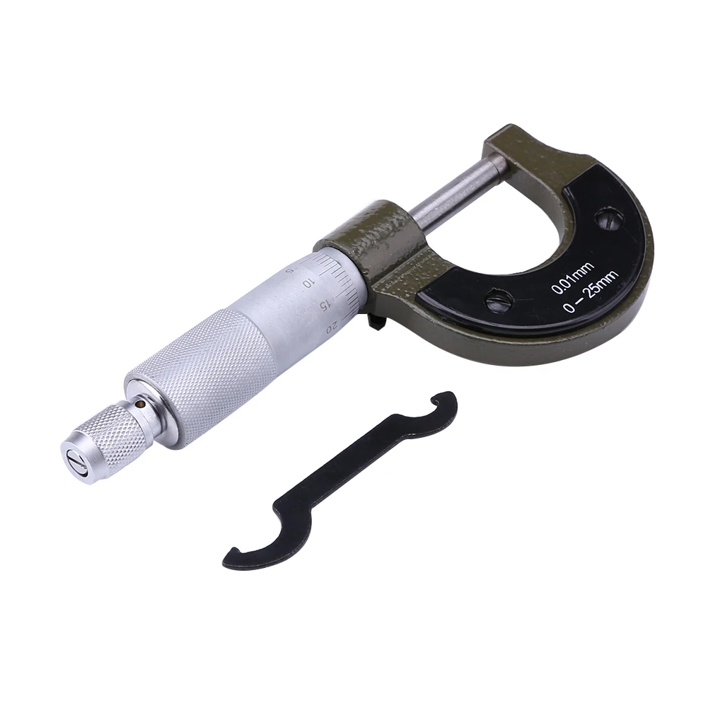 Pratico micrometro metrico Micrometro calibro in acciaio al carbonio Strumenti precisi Micrometri esterni Accessori Strumento di misurazione accurato