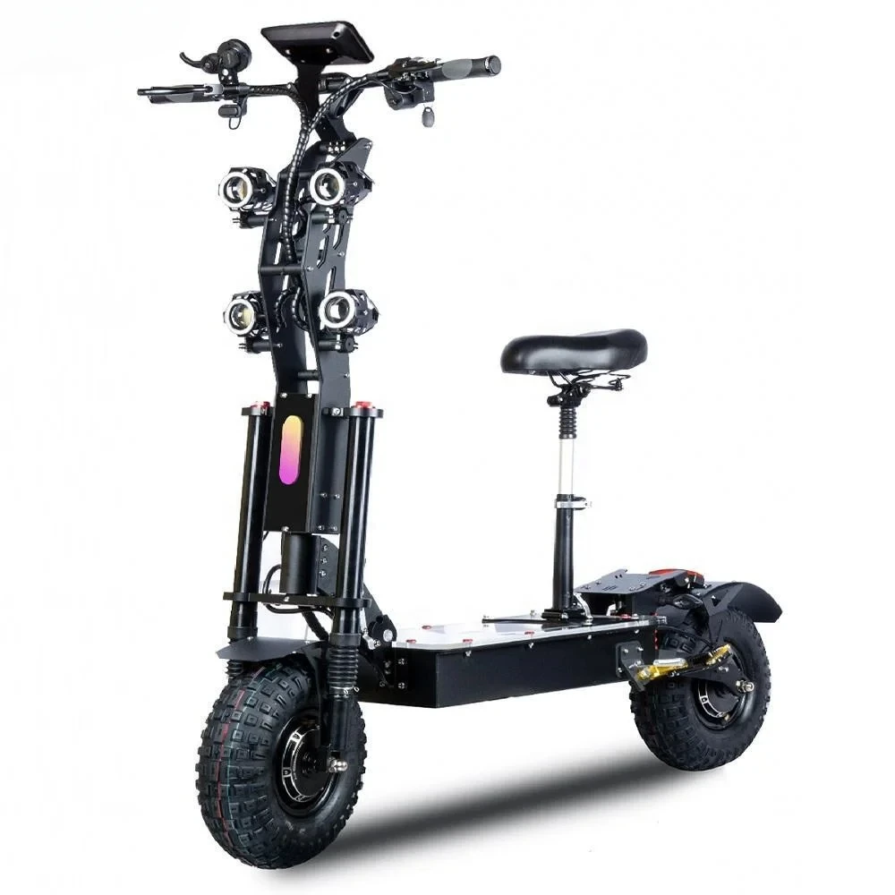 14 Inch 72V 10000w Adult Off-Road Electric Scooter With Acrylic LED Panel Large Long Distance Electric Scooter