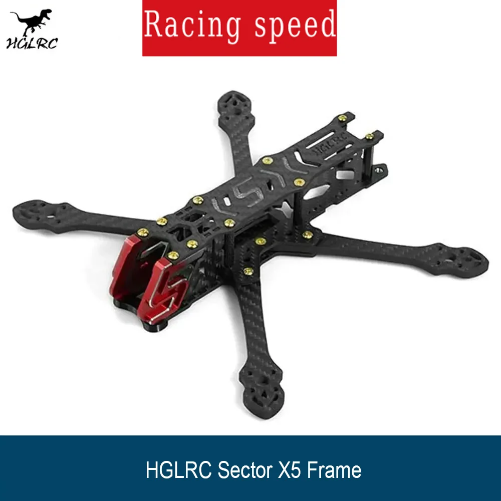 

HGLRC Sector X5 FR 5 inch 210mm Carbon Fiber Quadcopter Frame CNC Compatible T5045C Propeller For FPV Freestyle Quadcopter Drone