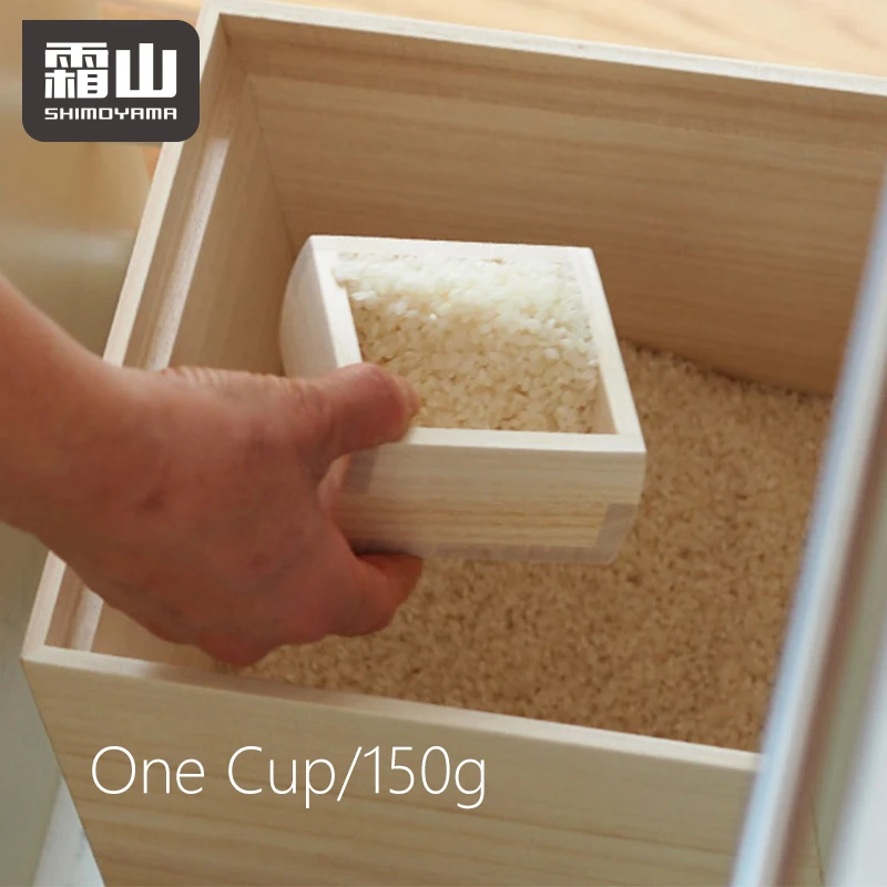 

Large Rice Container Storage Bins Wooden Food With Cover Rice Storage Container With Measuring Cup