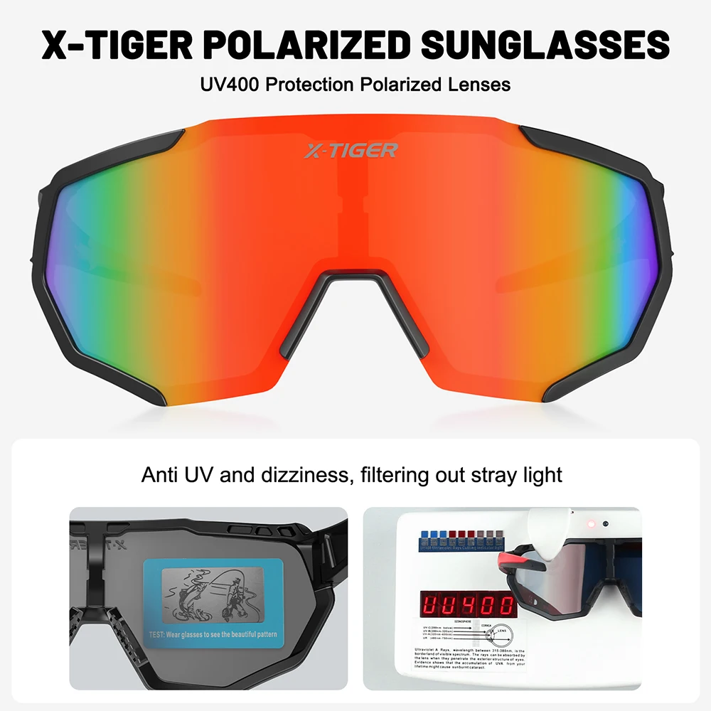 X-TIGER JPC Polarized Sunglasses Cycling Glasses UV400 Men Women Outdoor Sports Road MTB Bike Bicycle Riding Goggles New