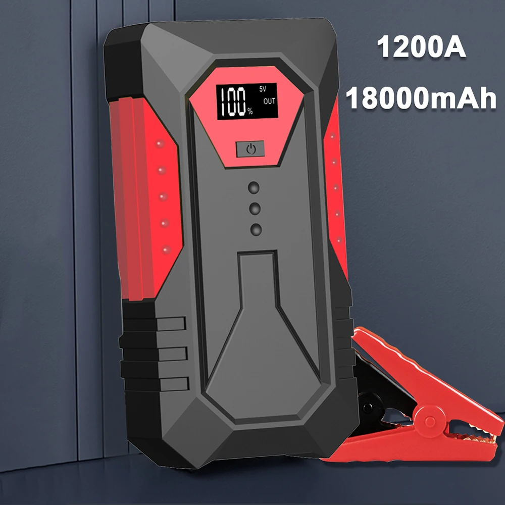 

1200A Car Jump Starter 18000mAh Portable Power Bank Car Battery Charger Booster 12V Car Starting Device for Petrol Diesel Cars