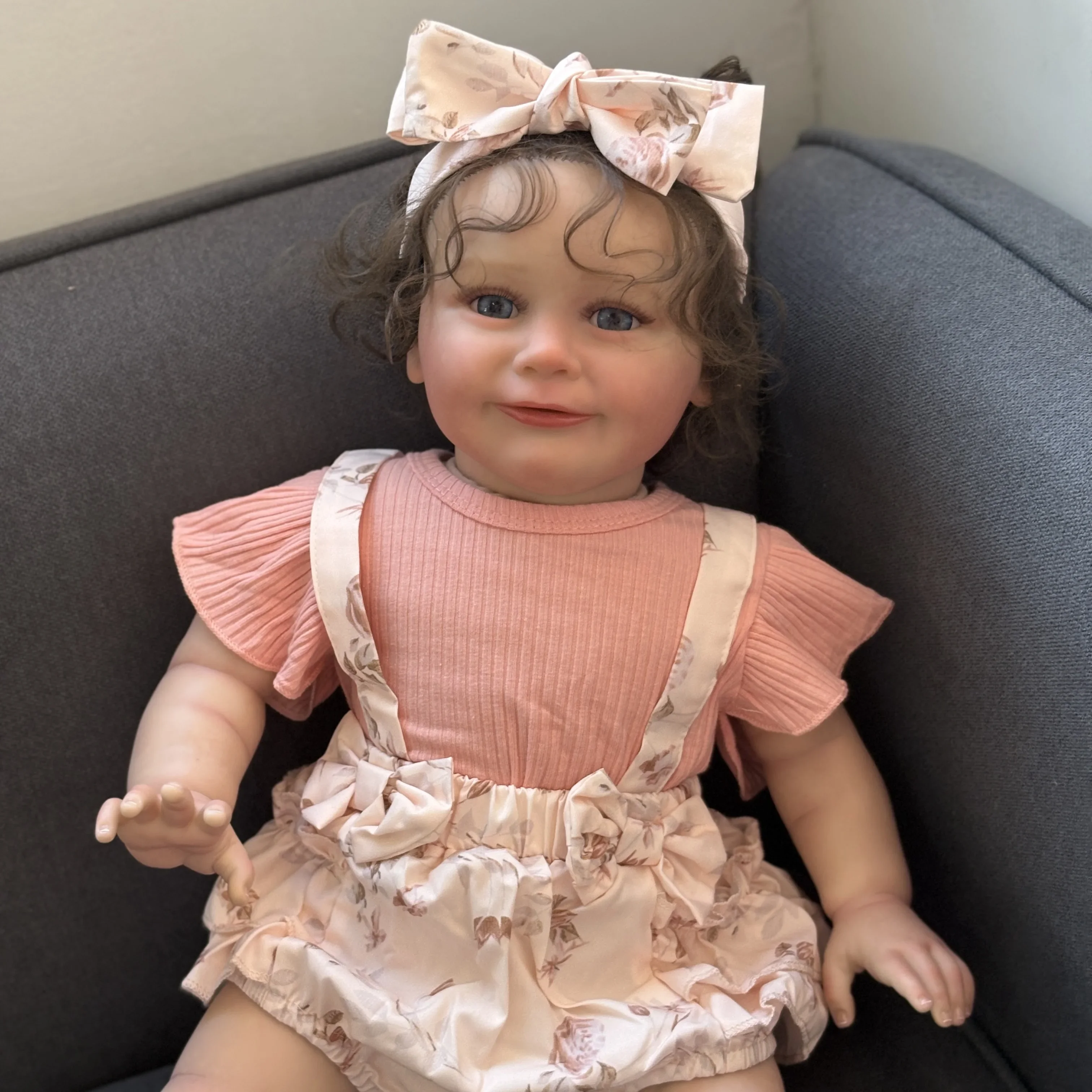 Zoe zachte stoffen lichaam 24 inch handgeworteld haar levensechte peuter herboren pop echte foto's meerdere lagen schilderen met zichtbare aderen