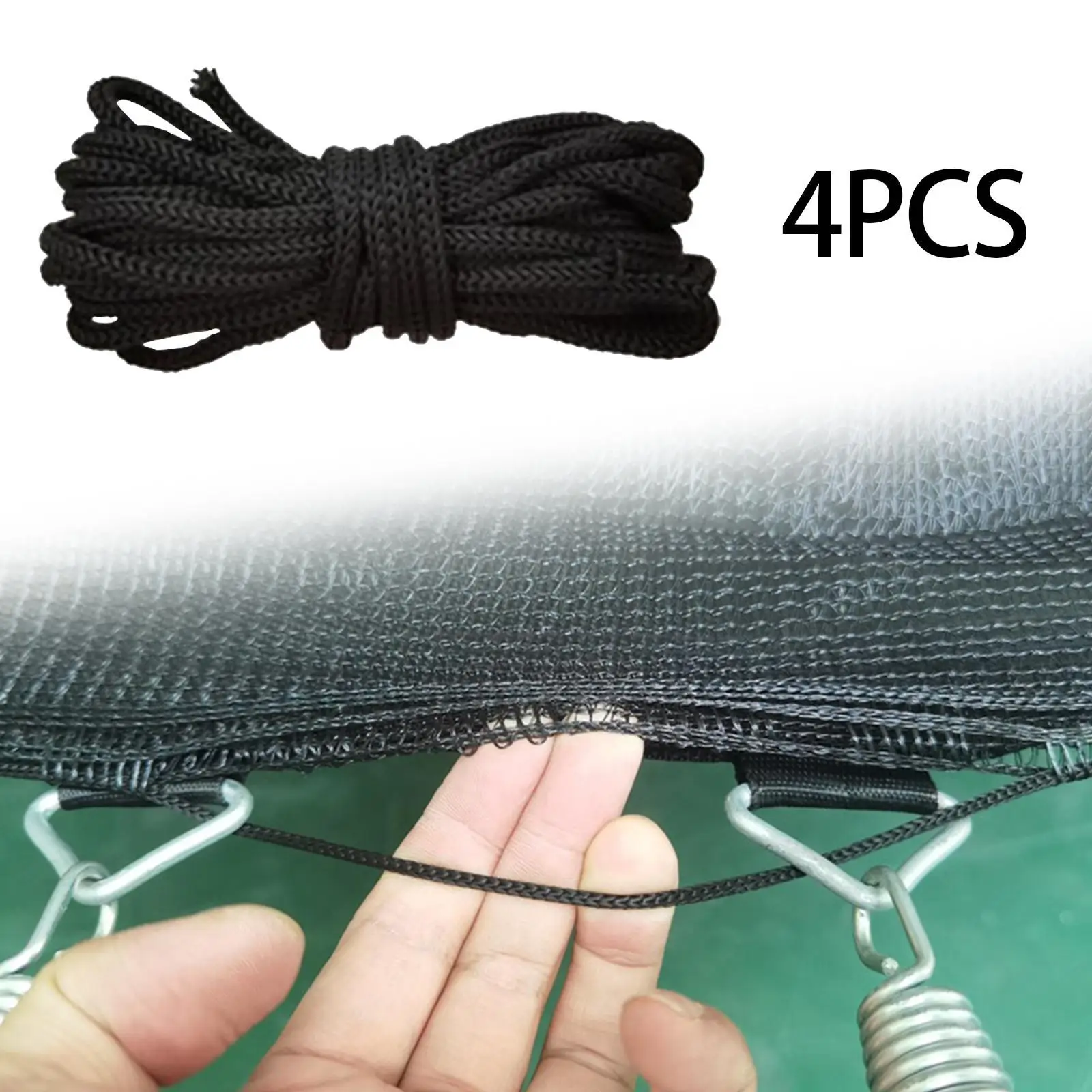 

4x Trampoline Netting Ropes Outdoor 181.10inch Strong Load Bearing Wear Resistant Repair Hardware Sturdy Woven Mesh Accessories