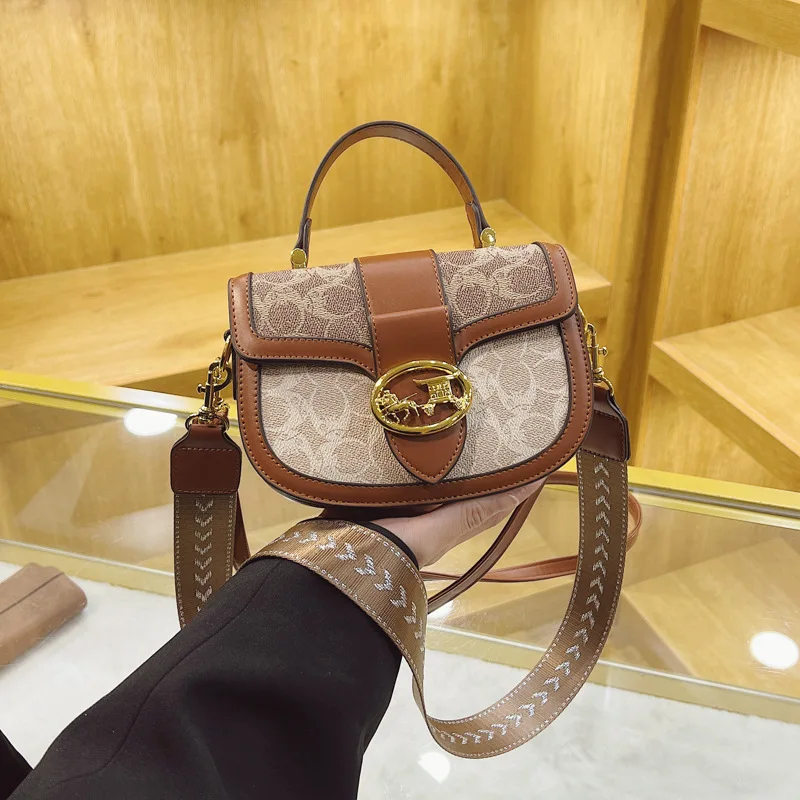 Bag women's high-end printed shoulder bag fashionable retro small square bag trendy messenger women's bag