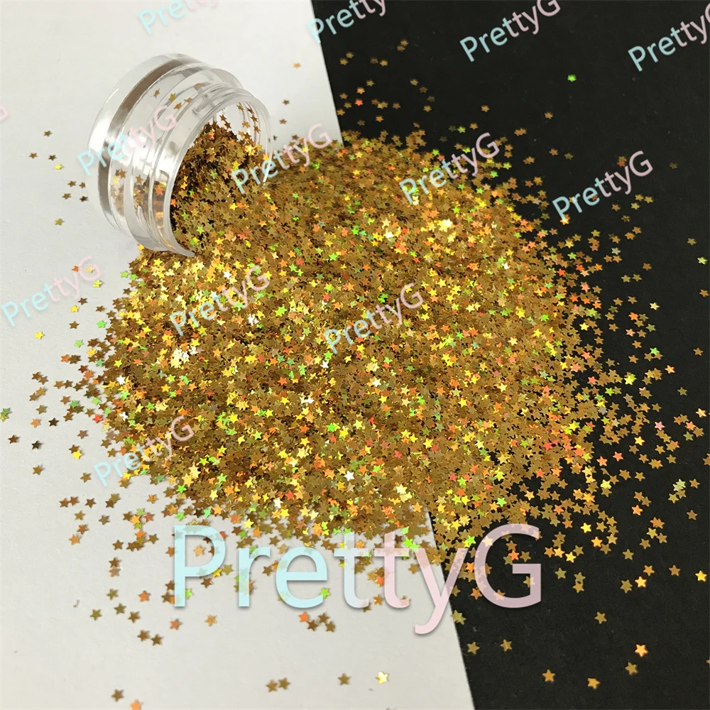 PrettyG venta al por mayor LS 1mm estrellas Mini formas de brillo ópalo uñas lentejuelas holográficas brillo para decoración de uñas DIY