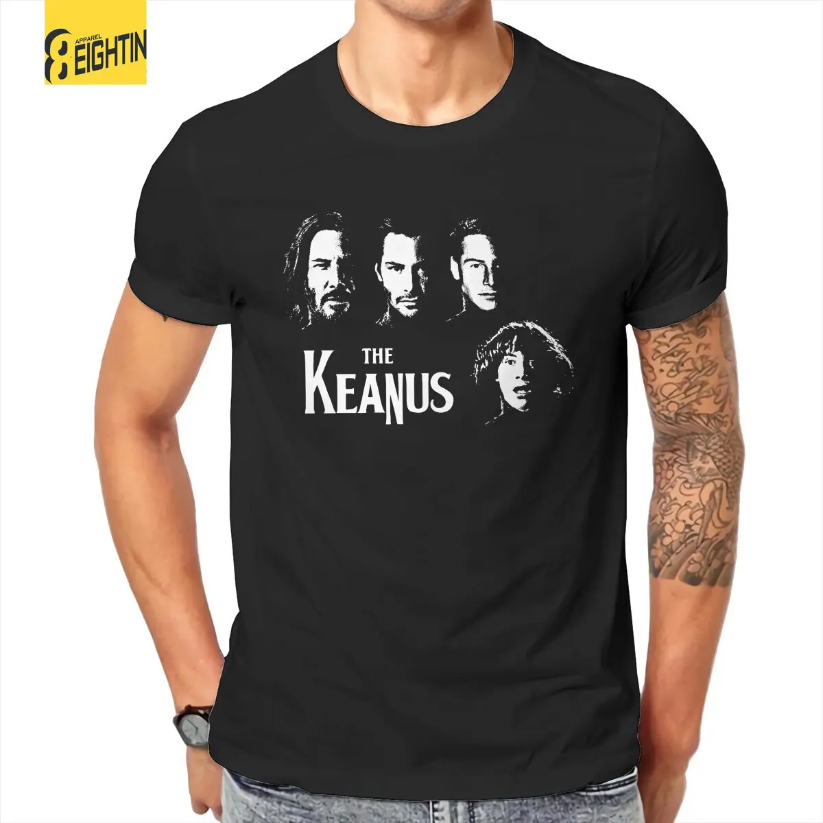 Amazing Keanu Reeves John Wick T-Shirts Men Crew Neck Cotton T Shirt Fan Art Short Sleeve Tees 4XL 5XL Clothing