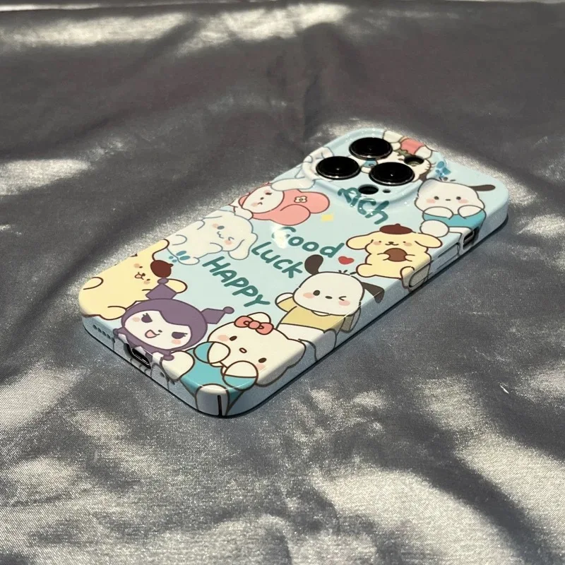 Kuromi Hello Kitty Cinnamoroll Sanrio Case For Iphone 14 Plus 13 12 11 Pro max hard case X XS XR 7 8 Plus Sanrio family Cover