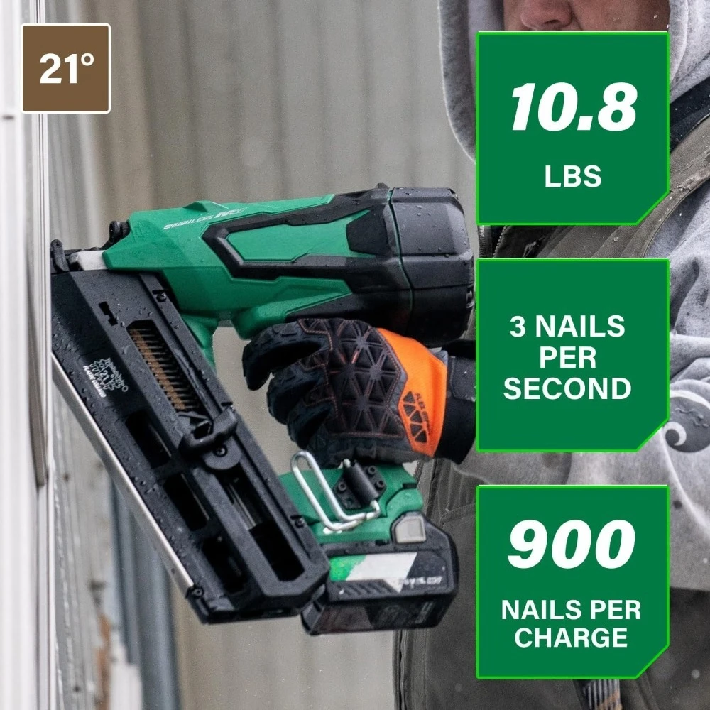 

Аккумуляторный гвоздезабиватель для пластиковых профилей 36В MultiVolt с батареей 2.5Ач, углом забивания 21 градус и полноразмерной круглой головкой