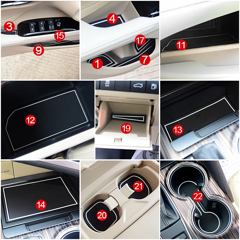 For Toyota Camry 70 XV70 2018-2021 2022 2023 Car Door Groove Mat Gate Slot Cup Pad Non-slip Pad Interior Car-styling Accessories