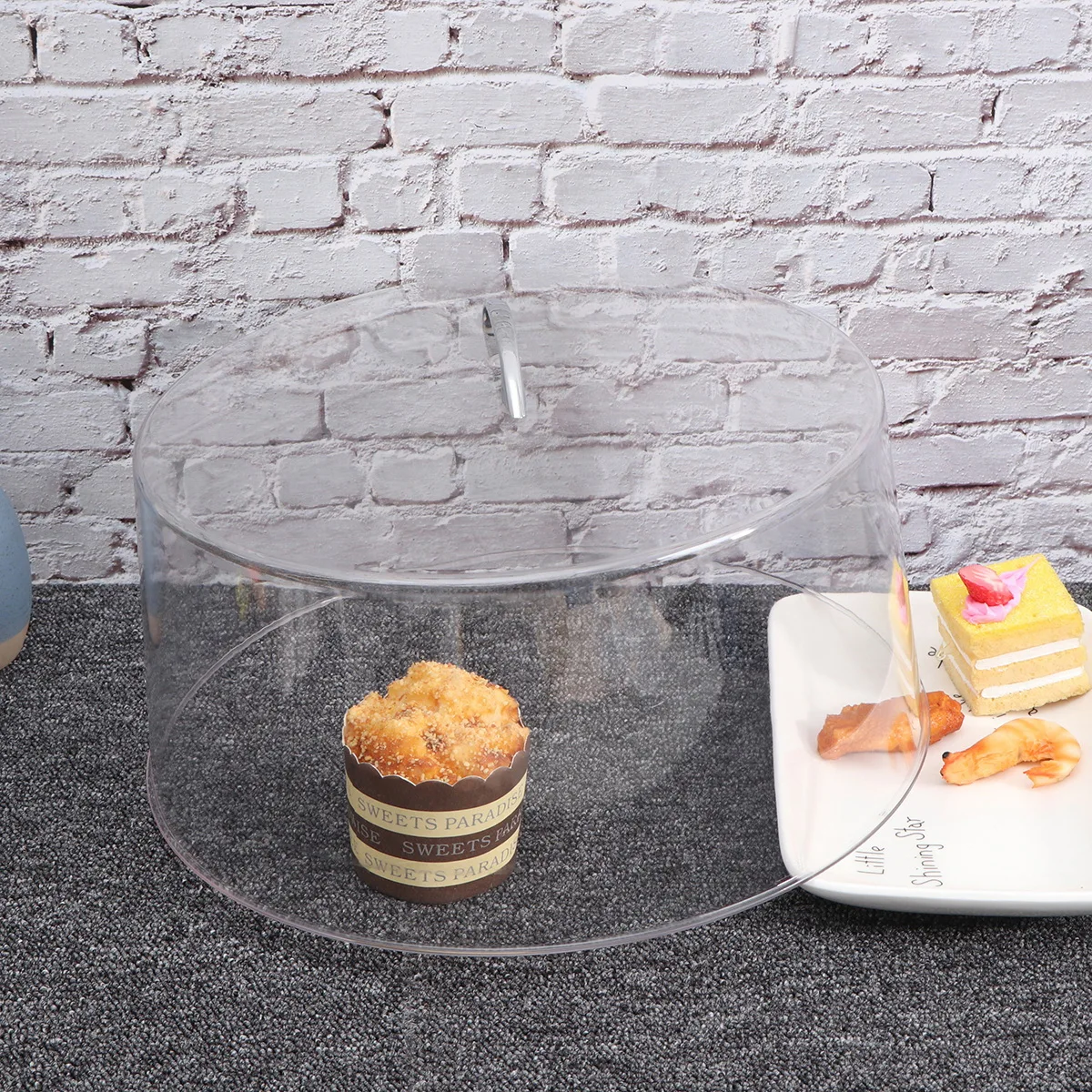 

Transparent Dish 30cm Diameter Premium Material Cake Western Dishes Lid Non Harmful Food Cover Durability Long Use Dessert Cover