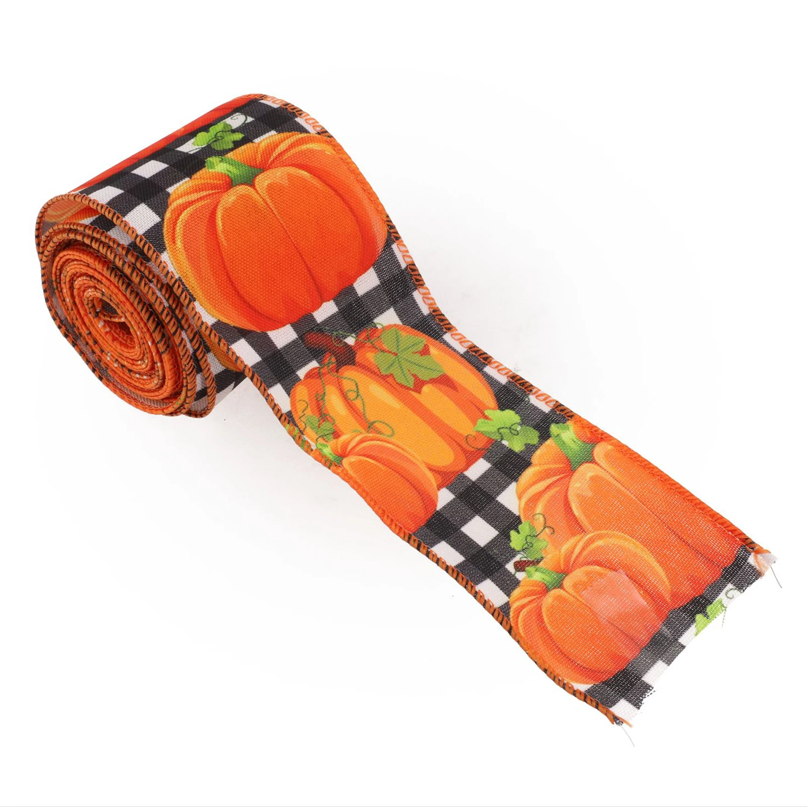 Autumn Ribbon Rolls Fall Burlap Ribbon Non-fading Colors 15 Feet Long 2.36 Inches Wide 5 Yards Long Clear Pattern Printing