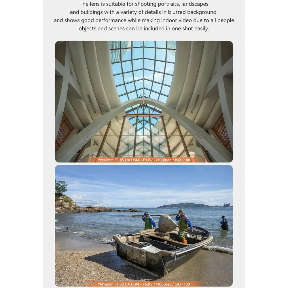 YONGNUO 16 مللي متر F1.8 APS-C التركيز التلقائي زاوية واسعة للغاية رئيس عدسة لسوني ZV-E10 ، A7III A7RIII ، A6700 ، A6400 ، A6600 ، A6100 كاميرات