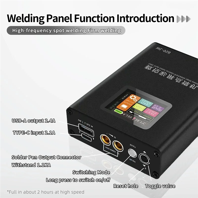 

A26F-New WL-958 Portable CNC Spot Welder Color Screen 2.1A Fast Charge For Phones Battery Pack Welding USB 5V/2.4A Output