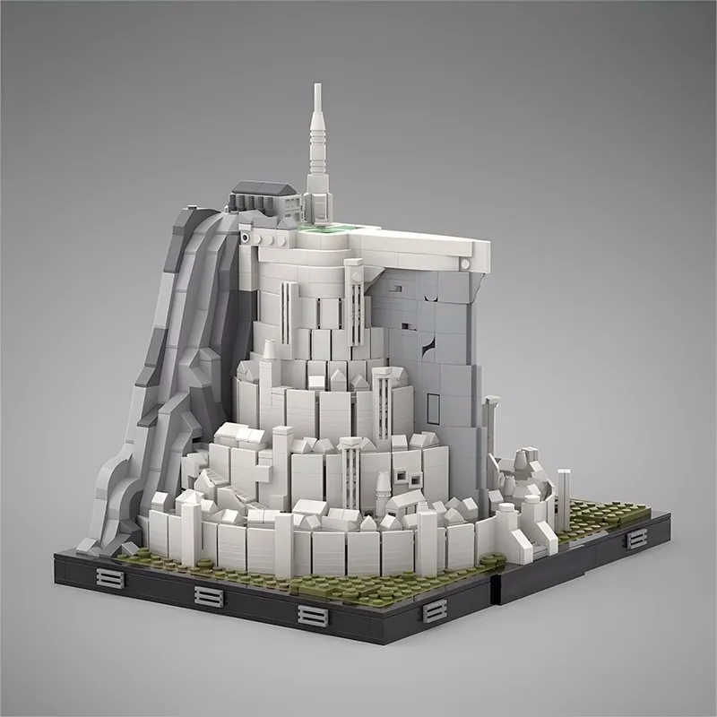 Bircklink Ideas City House Movie King Of Ring Gondor Minas Tirith Castle Architecture Street View Model Building Blocks Kid Toys