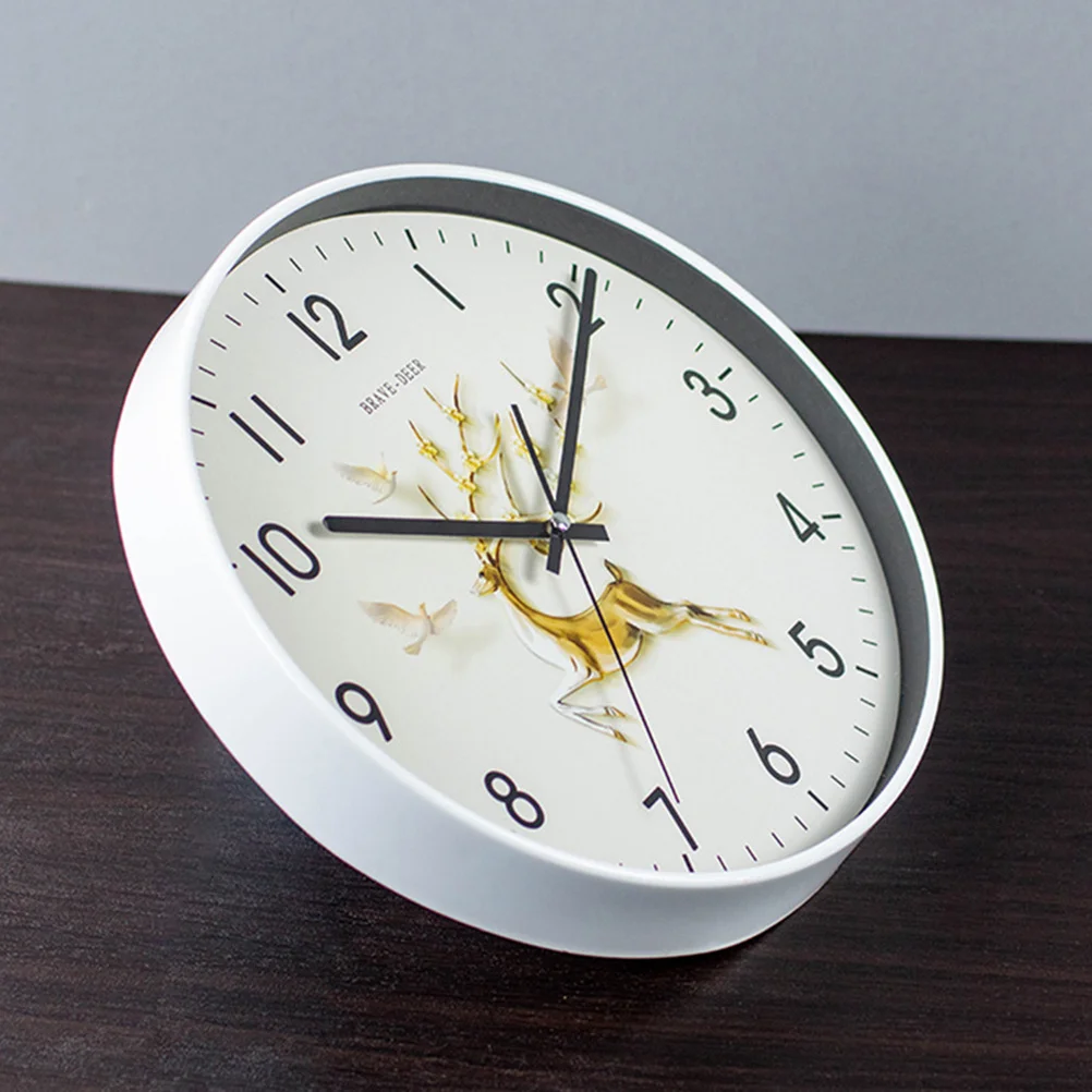 

Gold Reindeer Hanging Wall Clock Stylish Large Decorative Silent Clock for Kitchen Bedroom Office Indoor Decor