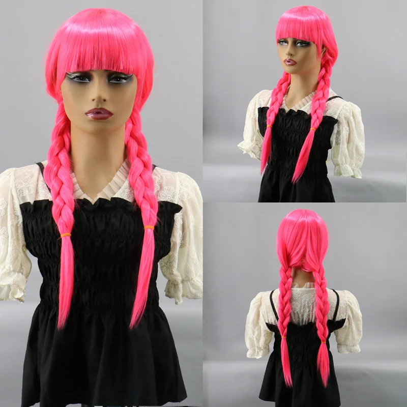

Европейский и американский косплей-парик для женщин из синтетического термостойкого волокна, двойной плетеный, в стиле аниме