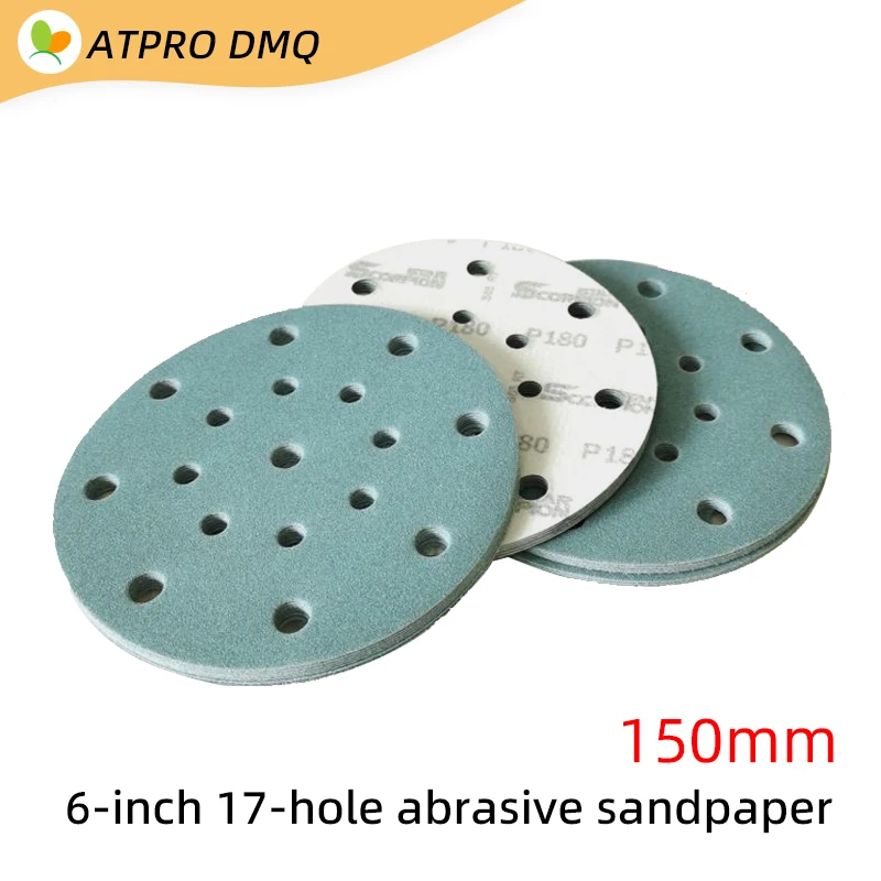 ATPRO For FESTOOL Dry Sanding Paper Garnet Sandpaper 6 Inches 17 Holes P80-400 Disc Sander Abrasive