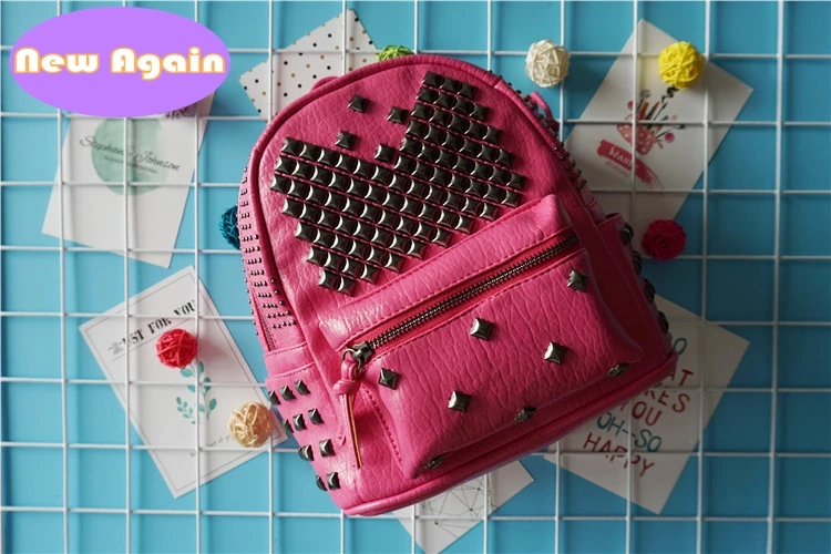 Mochilas con remaches personalizadas para niños, bolsos punk para exteriores, bolsas de vacaciones para niños, mochilas escolares populares para niños, mochila de pu para niños, NAB054