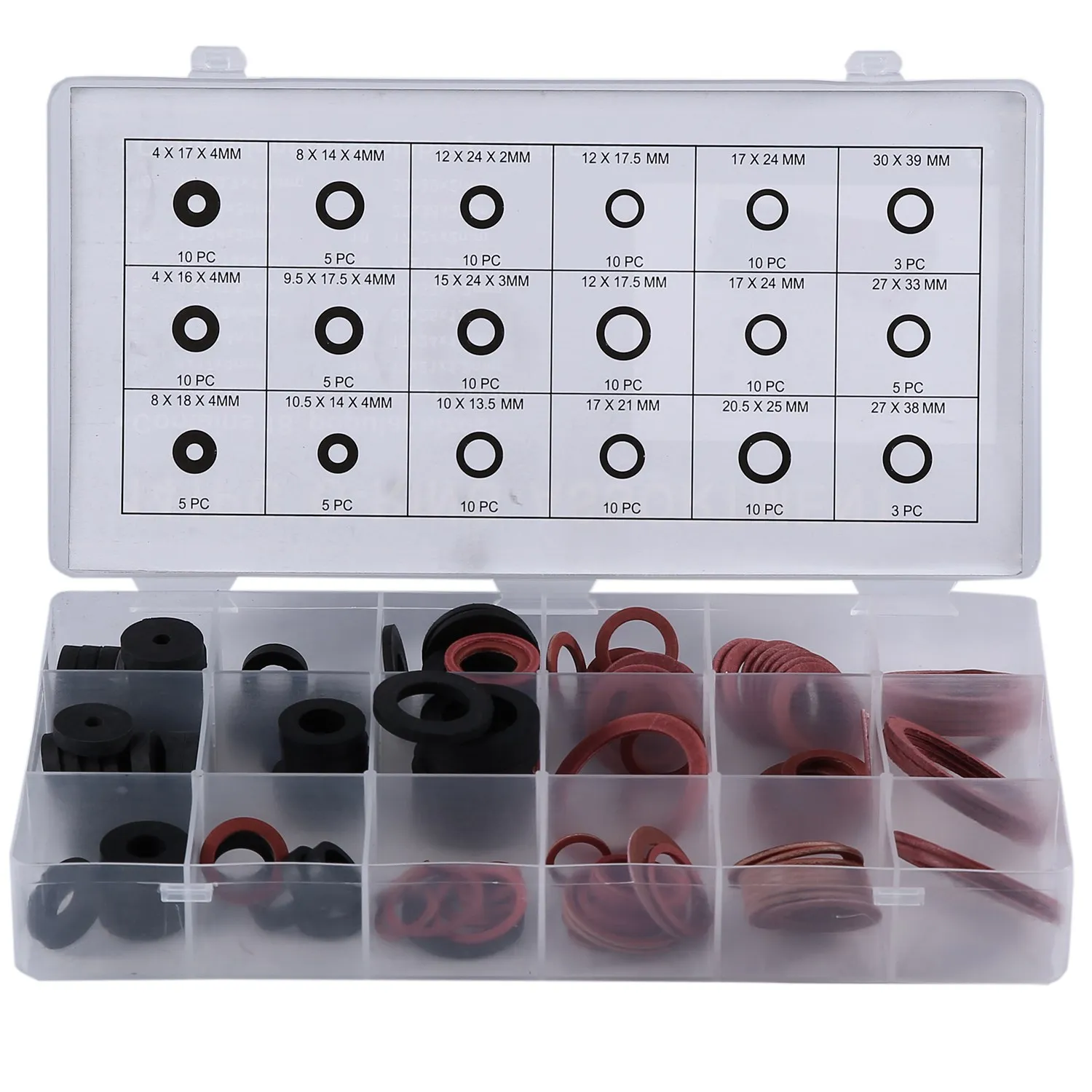 141Pcs Flat Rubber O-Ring Seal Hose Gasket Rubber Washer for Faucet Grommet 18 Different Sizes