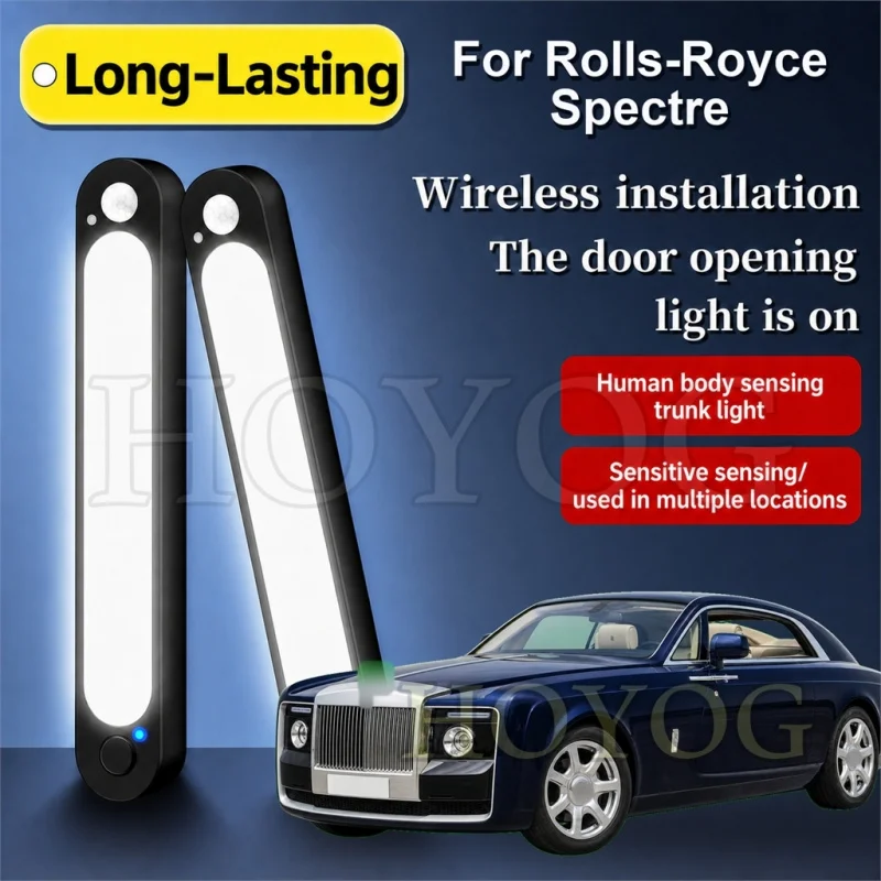 For Rolls-Royce Spectre 2023-2026 Car Trunk Light LED Lamp Wireless Sensor Auto ON OFF Boot Cargo Light Sedan Interior Cabin