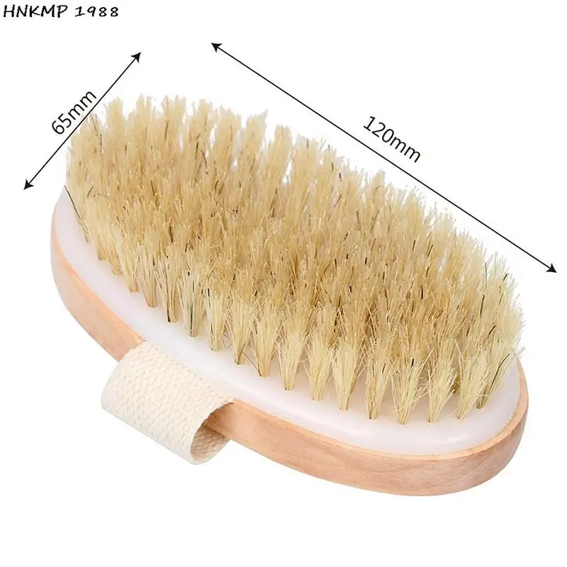 2 In 1 Dry Skin Body Brush Natural Bristle Dead Skin Remover Anti Cellulite Exfoliates Blood Circulation Health Massage Tools