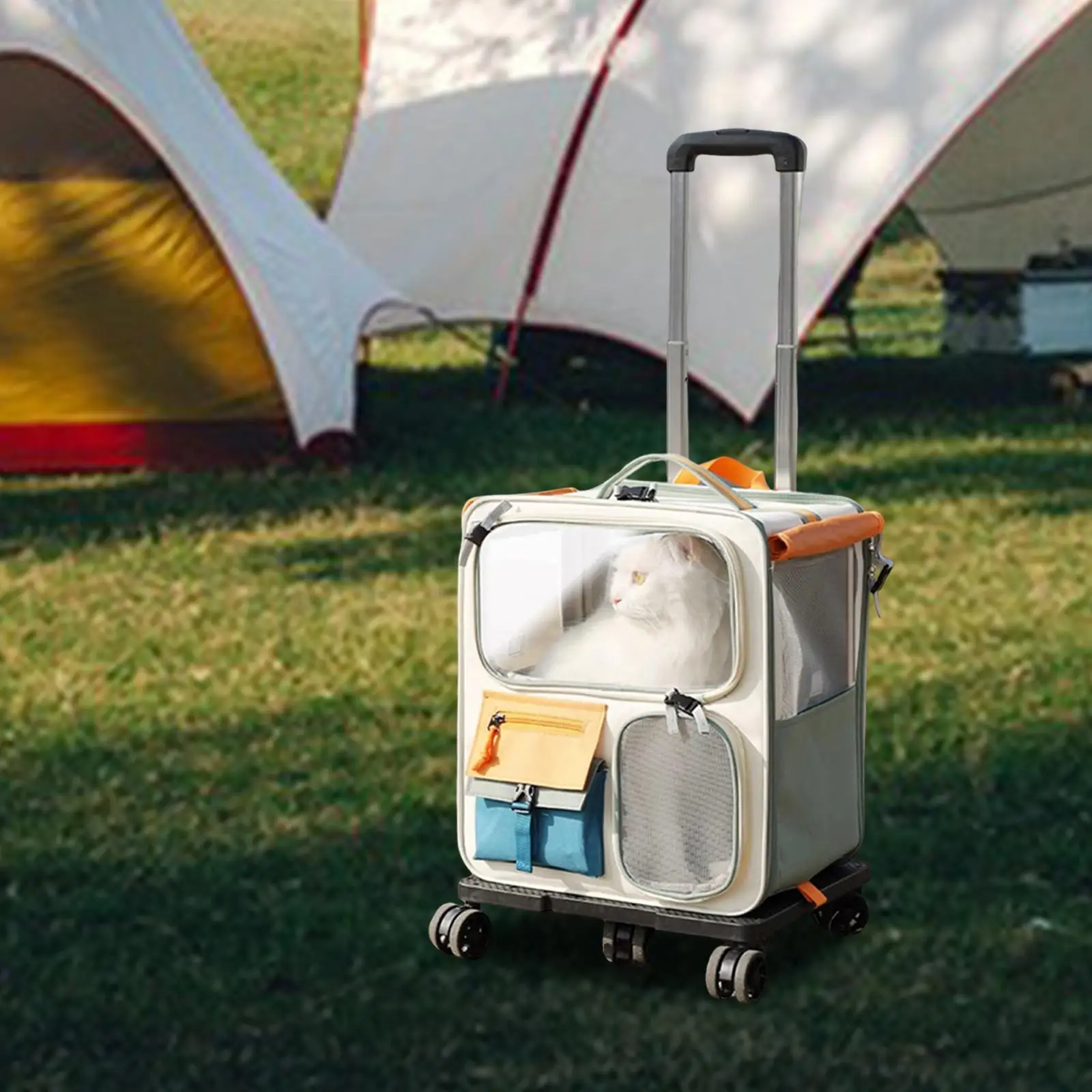 

Сумка-переноска на колесиках, портативная дышащая сумка-переноска для домашних животных, рюкзак для котенка, щенка, маленьких собак, путешествий, пешего туризма