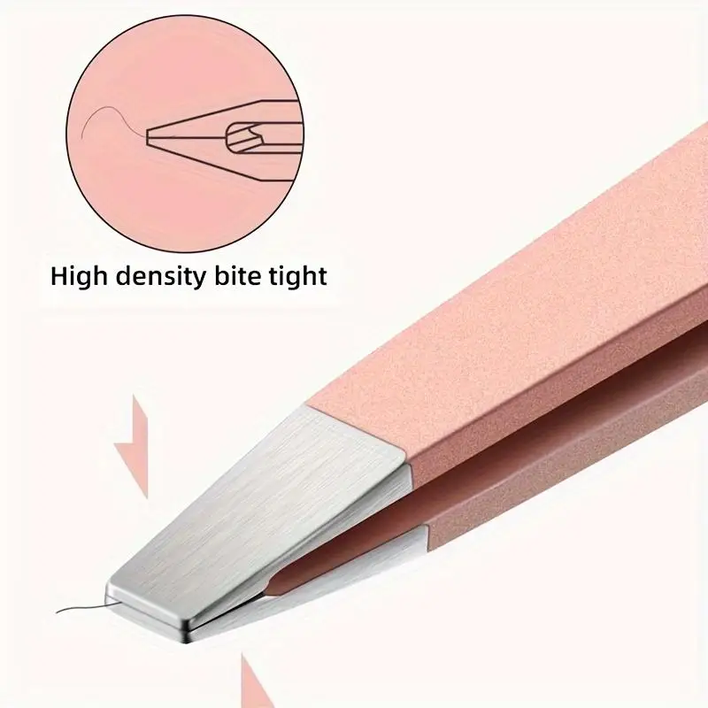 Rose gold Japanese style stainless steel tweezers 4-piece set, suitable for eyebrow trimming and hair cleaning. - view 4