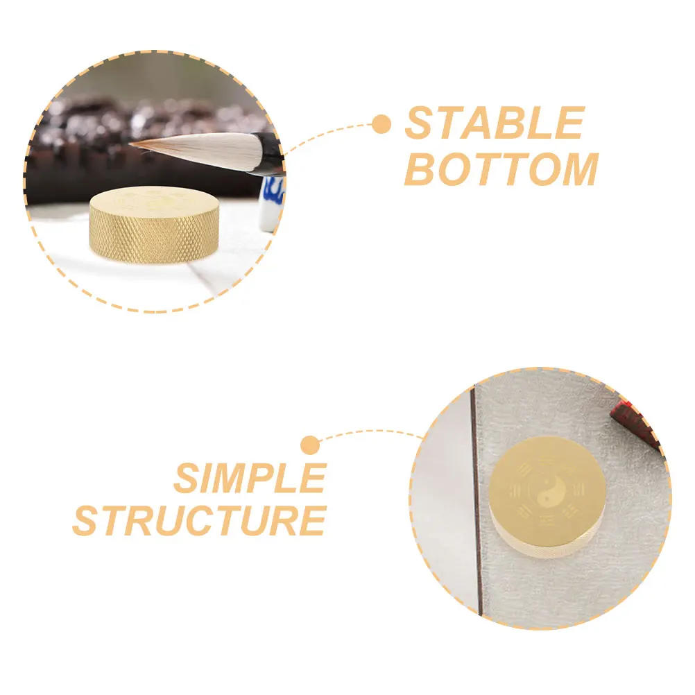 Metal Paperweight Decorative Study Desk Accessory Copper Calligraphy Weight Small Paperweight Home Office Art Craft