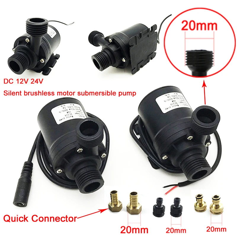 Bomba sumergible de Motor sin escobillas portátil silenciosa, conector rápido de 1/2 pulgadas, sistema de refrigeración adecuado, calentador de agua