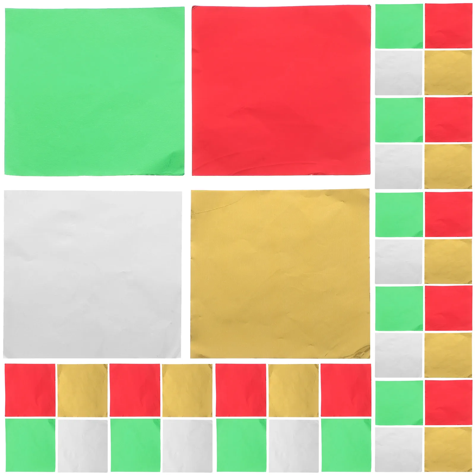 

400 шт. новогодних конфетных оберток из алюминиевой фольги, блестящие бумажные обертки для конфет, для самостоятельного изготовления шоколада, карамели, декора для вечеринок