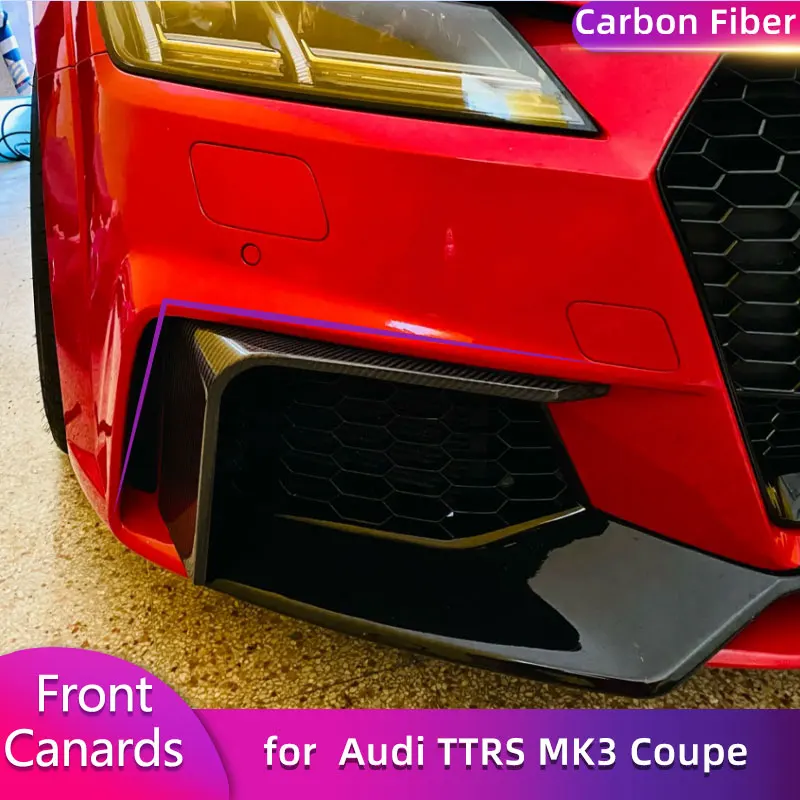

Carbon Fiber Front Bumper Canards for Audi TTRS MK3 Coupe 2016-2018 Car Front Fog Light Cover Trims Canards Fins Body Kits FRP
