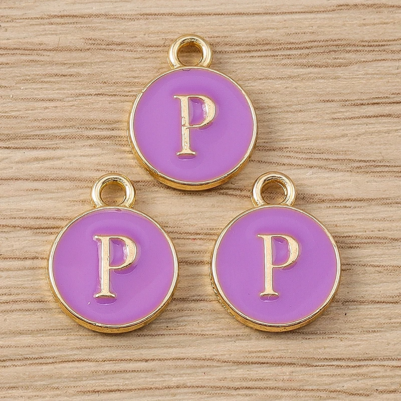 10 Stück 11 x 14 mm niedliche Emaille 26 A-Z Alphabet Buchstaben Charms Anhänger für Schmuckherstellung Ohrringe Halsketten DIY Bastelzubehör – Detail 18