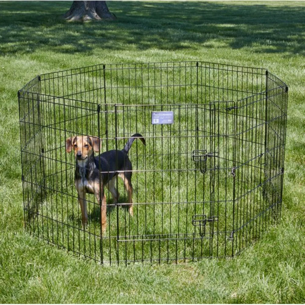 Outdoor Foldable Playpen Pen Metal Dog Cat with Gate for Small Animals Garden Patio Pet Fence Indoor Pet Enclosure Dog Fences