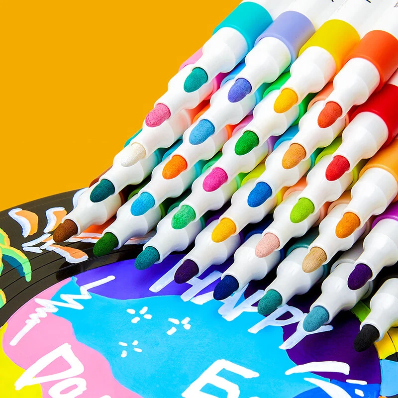 

12-80 Colors Set Acrylic Paint Art Marker Pen Rock Painting for Kids Graffiti Stone Ceramic Glass Wood DIY Crafts Art Supplies