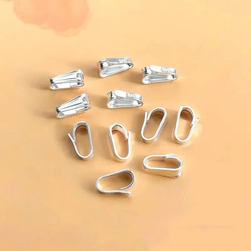 كفالات مدلاة صغيرة من الفضة الإسترليني، حجم الكفالة المعلقة - 2.2 × 5.8 ملم