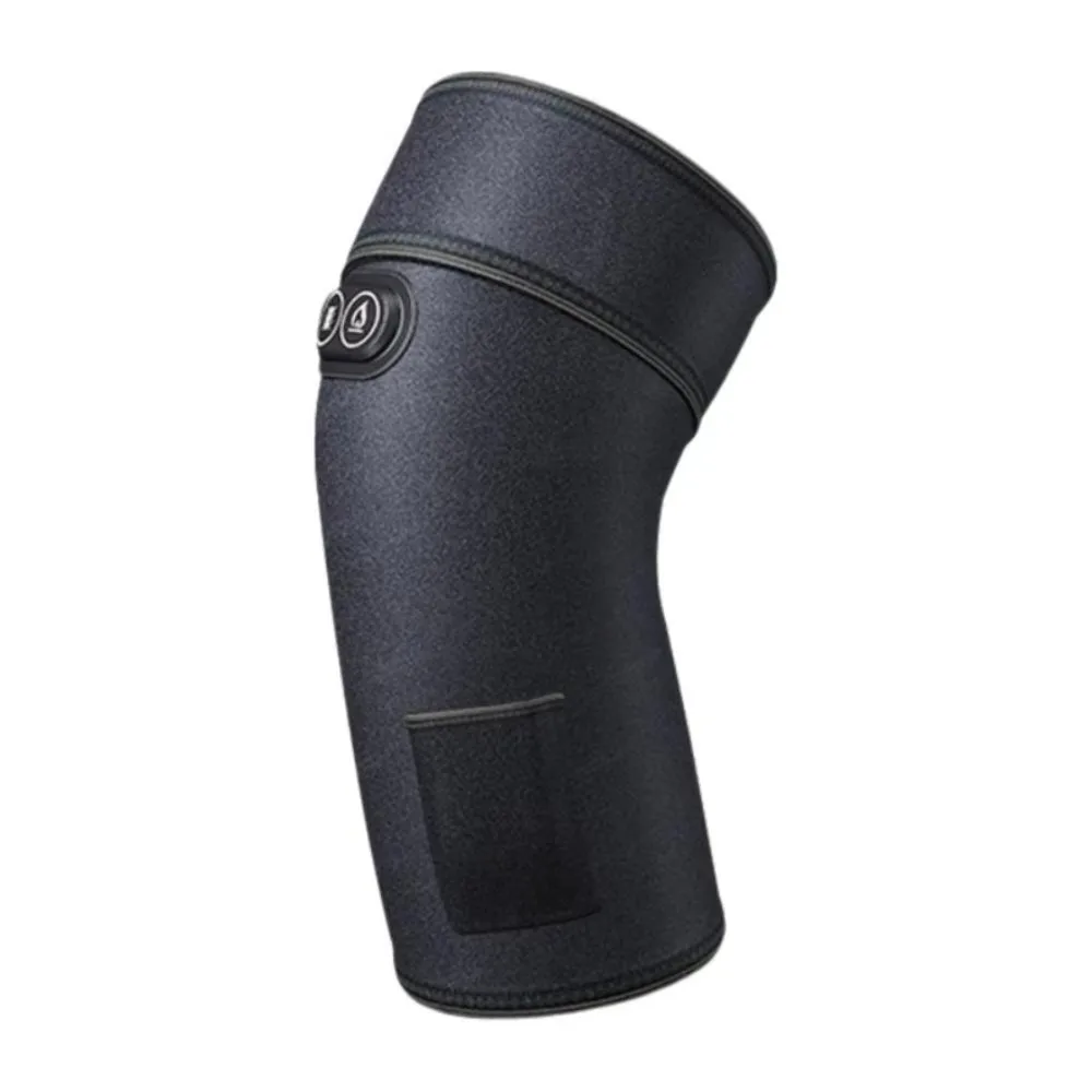 

3 in 1 Heated Knee Wrap 3 Heat Levels Black Electric Heating Massager Sore Muscle Recovery 6 Adjustable Vibrations