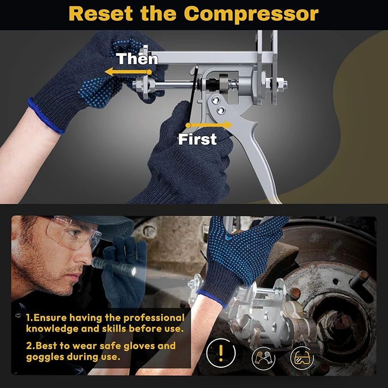 

Расширитель скоростных тормозных колодок, инструмент для сжатия тормозного суппорта 24300, расширитель дисковых тормозных колодок, совместимый с большинством автомобилей и легкими грузовиками