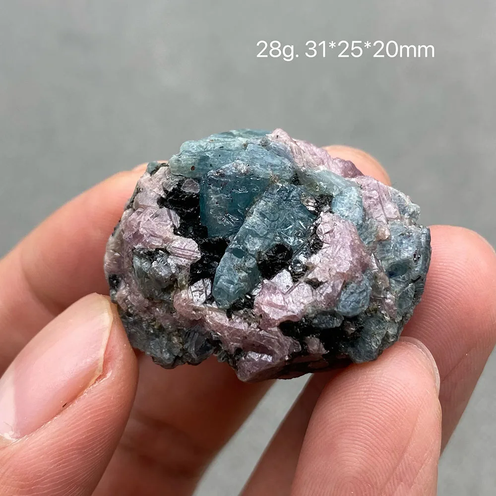 

100% natural ruby and aquamarine crystal raw stone ore specimens