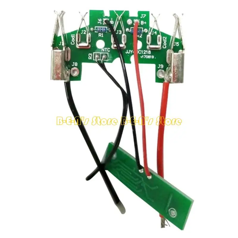 Y1AD Green BAT610 Battery Board for Pack Service, 18V 14V Circuit Board with Wire Set, Metal Ends and 7.5 x 4.5 Repair Size for