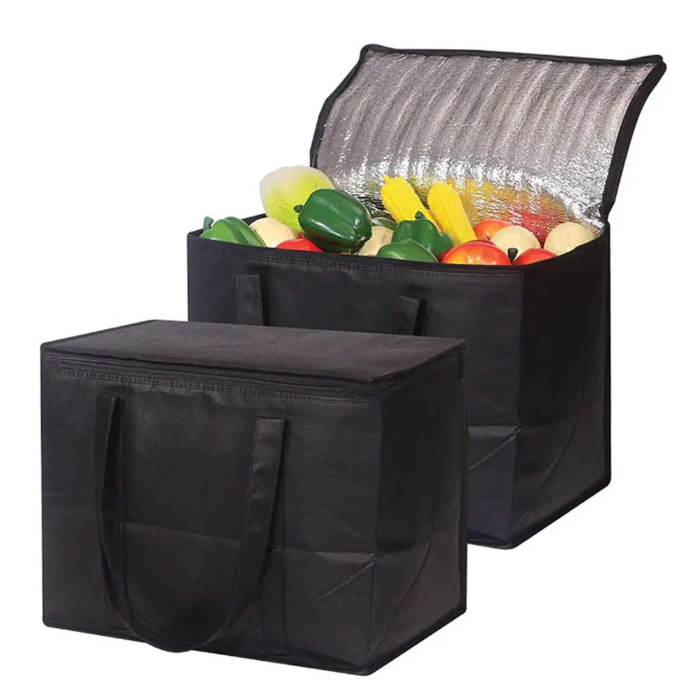 1Pcs New Large Capacity Insulated Bag Zipper 40L Tin Foil Food Bag Portable Refrigerated Bag Picnic Camping