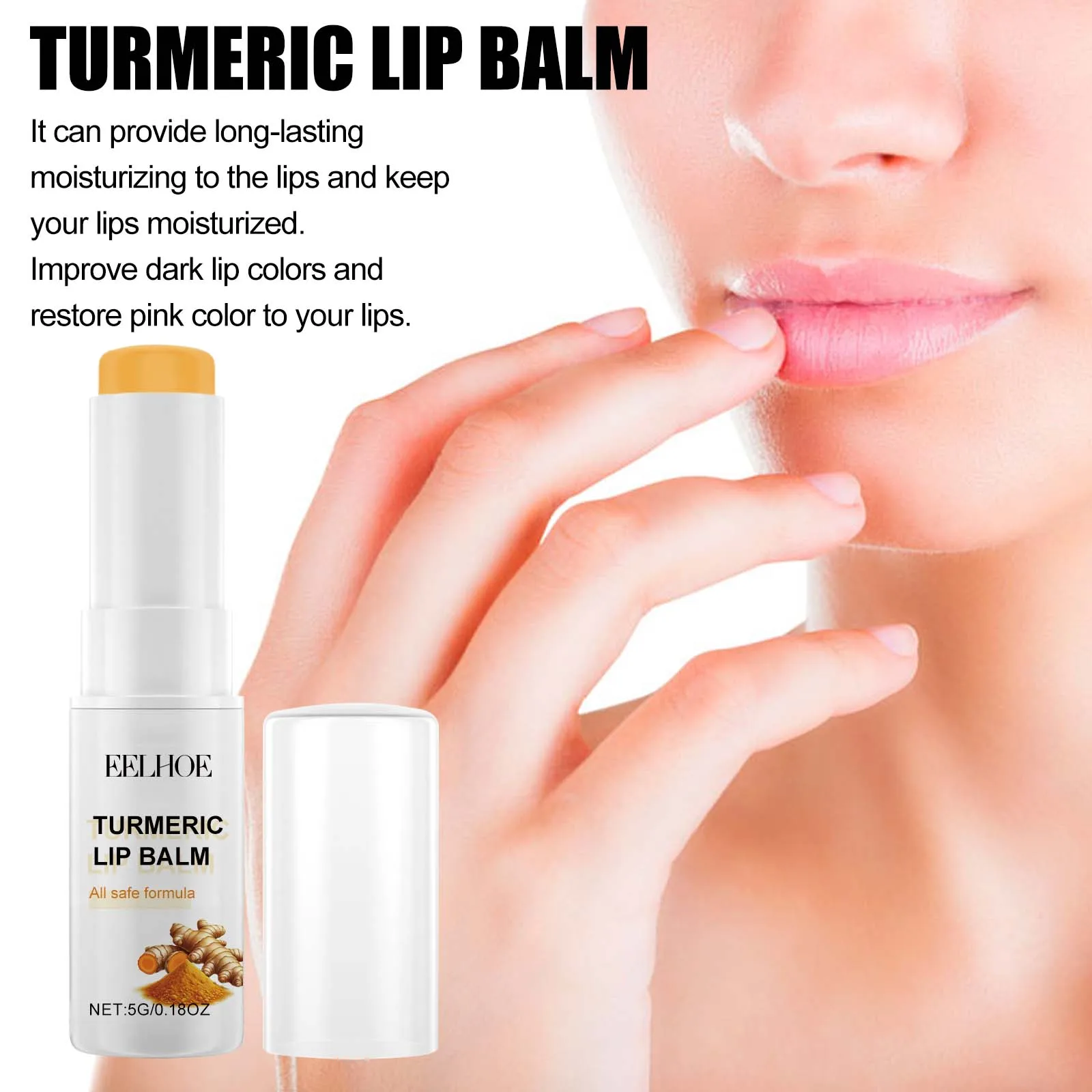 Turmeric Lips Darkness Removal Balm Long-Lasting Moisturizing Nourishing Lip Balm Fade Lip Lines Improve Dryness Pink Lip Care