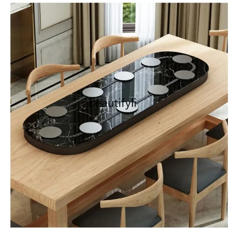 D2520 Home Dining Table Electric Turntable Long Table Small Automatic Rotating Conveyor Belt Rectangular Multi-Person Table Equi