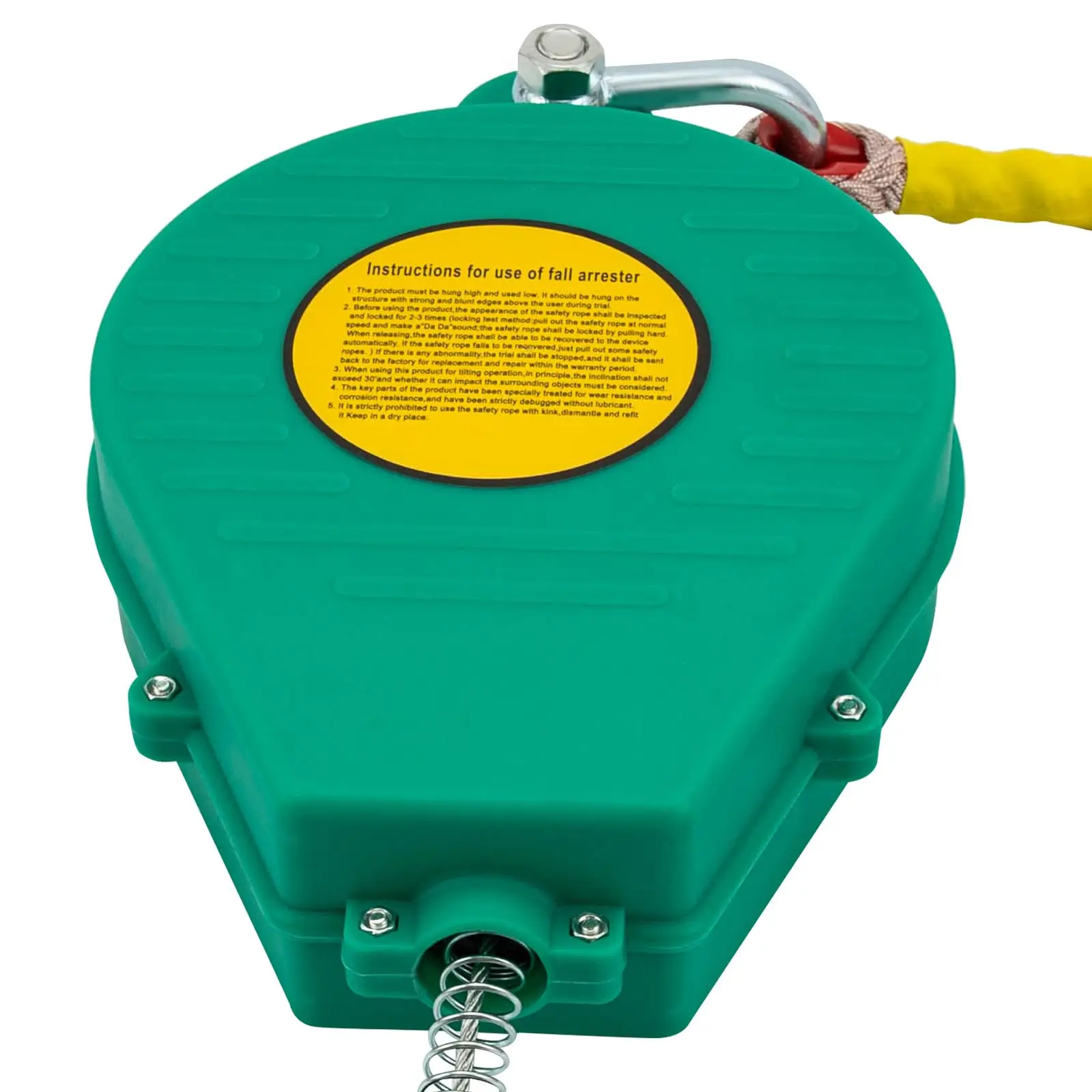 49ft Self Retracting Lifeline 330Lbs Fall Arrester Fall Protection Yoyos with Alloy Steel Hook & Steel Wire Rope for Engineering