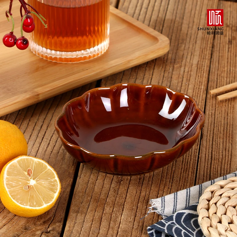 SOLECASA 花柄ディナープレート4枚セット、カラフルなレースエッジ装飾食器、家庭用